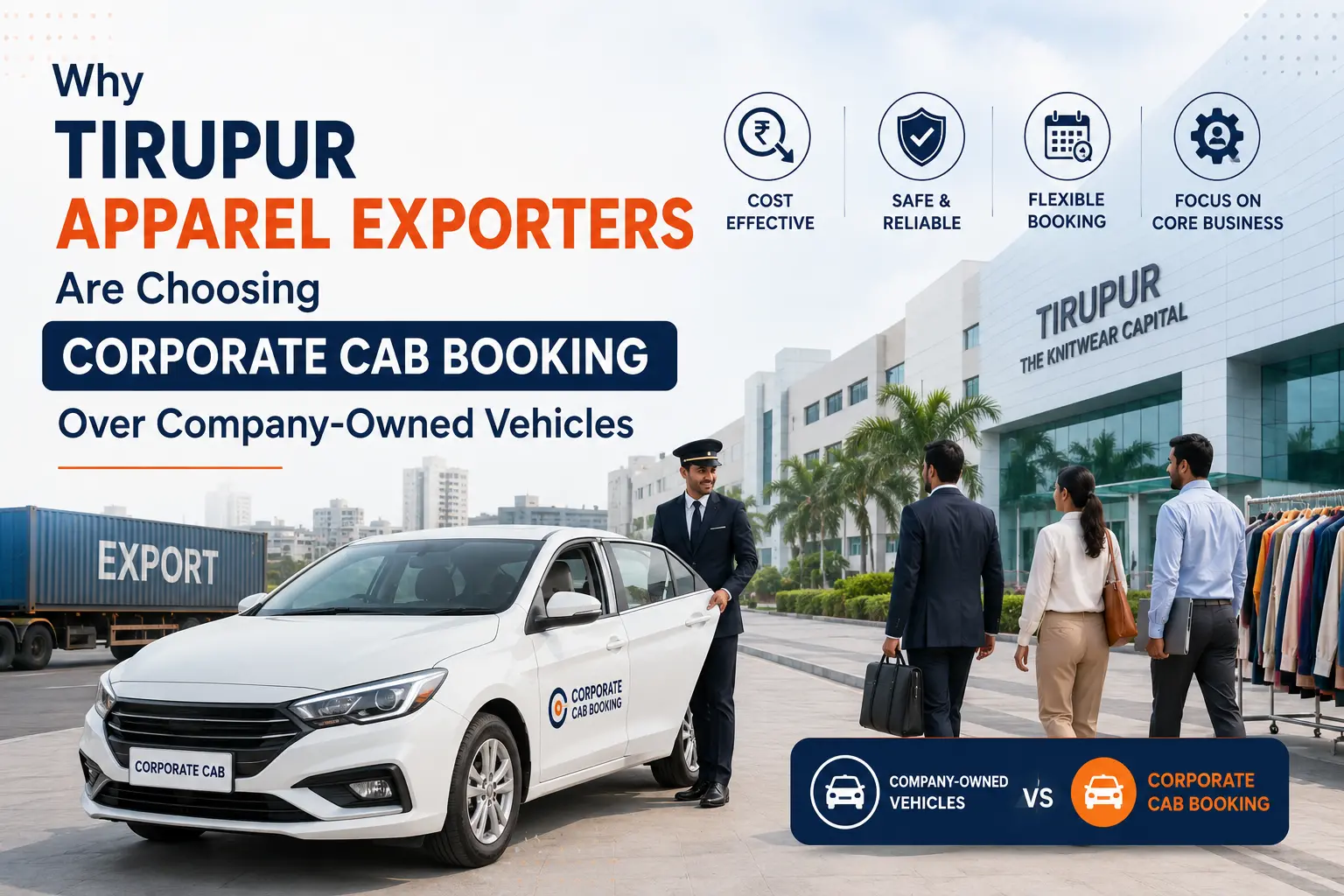 Why Tirupur Apparel Exporters Are Choosing Corporate Cab Booking Over Company-Owned Vehicles   